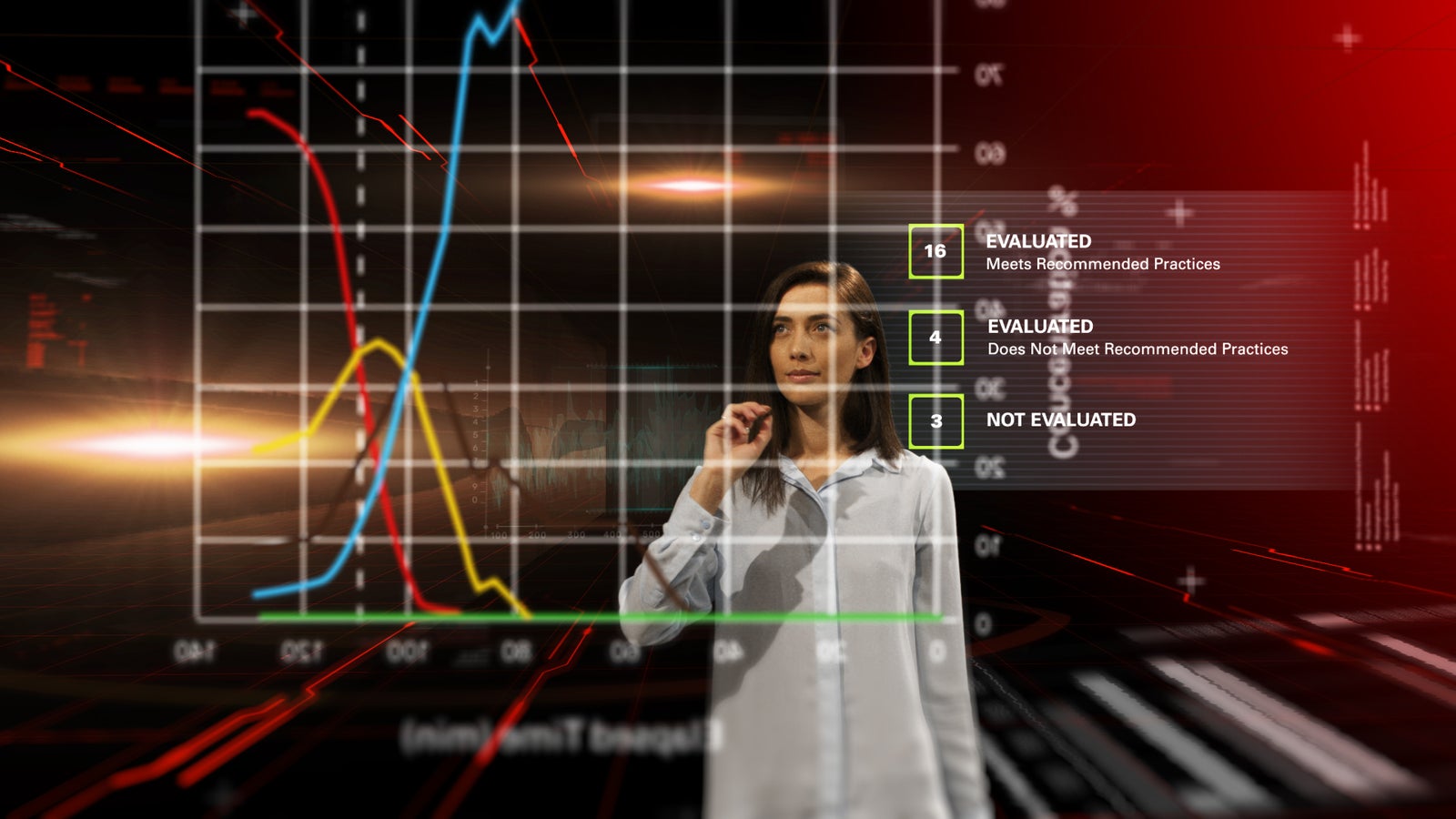 Mockup of cementing software insights displayed through augmented reality. 
