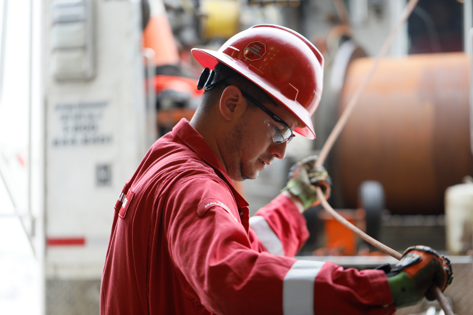 Halliburton blue collar worker, working at Midland facility